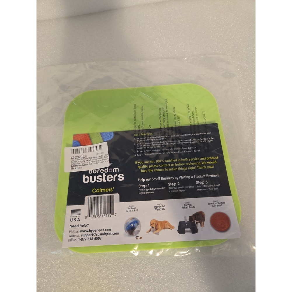 Pet Zone Boredom Busters Engage Green Slow Feeder Licking Mat CalmersCat Dog New